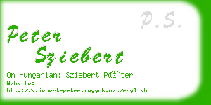 peter sziebert business card